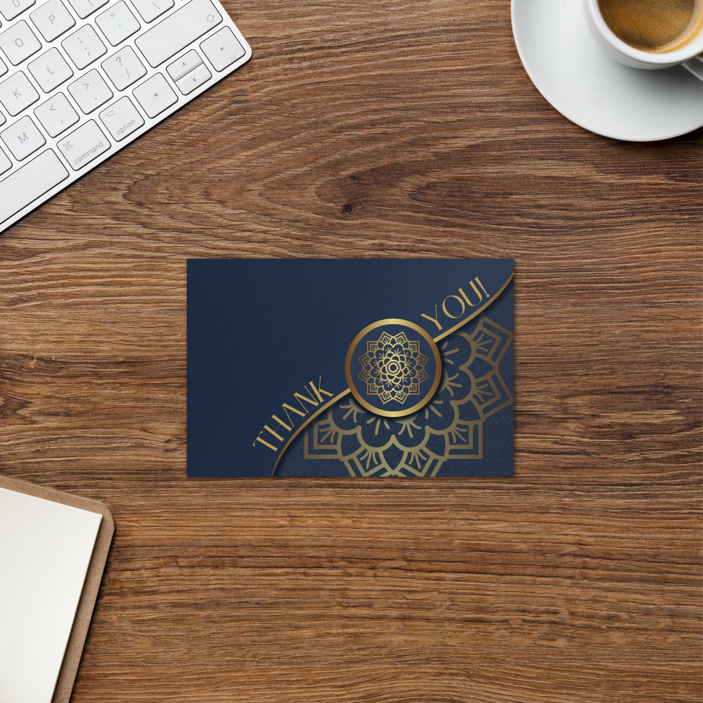 Blue and Gold Thank you card