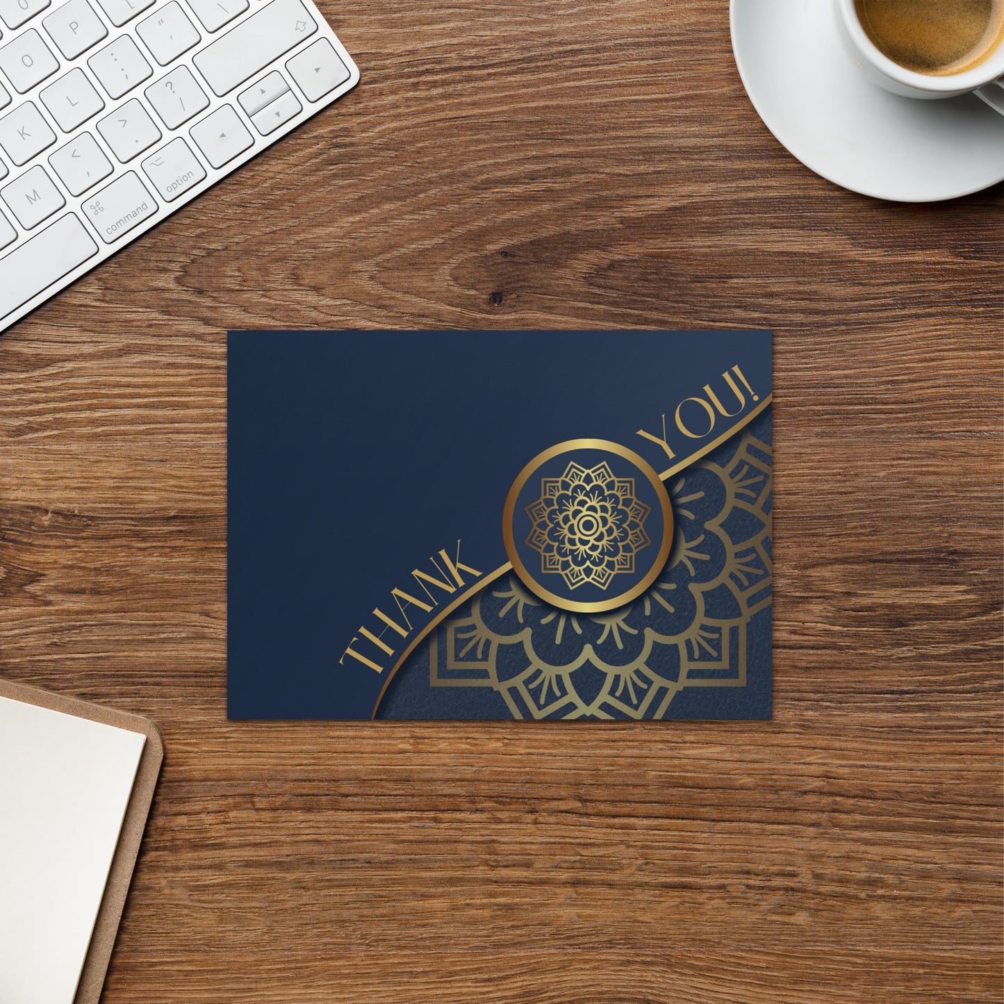 Blue and Gold Thank you card