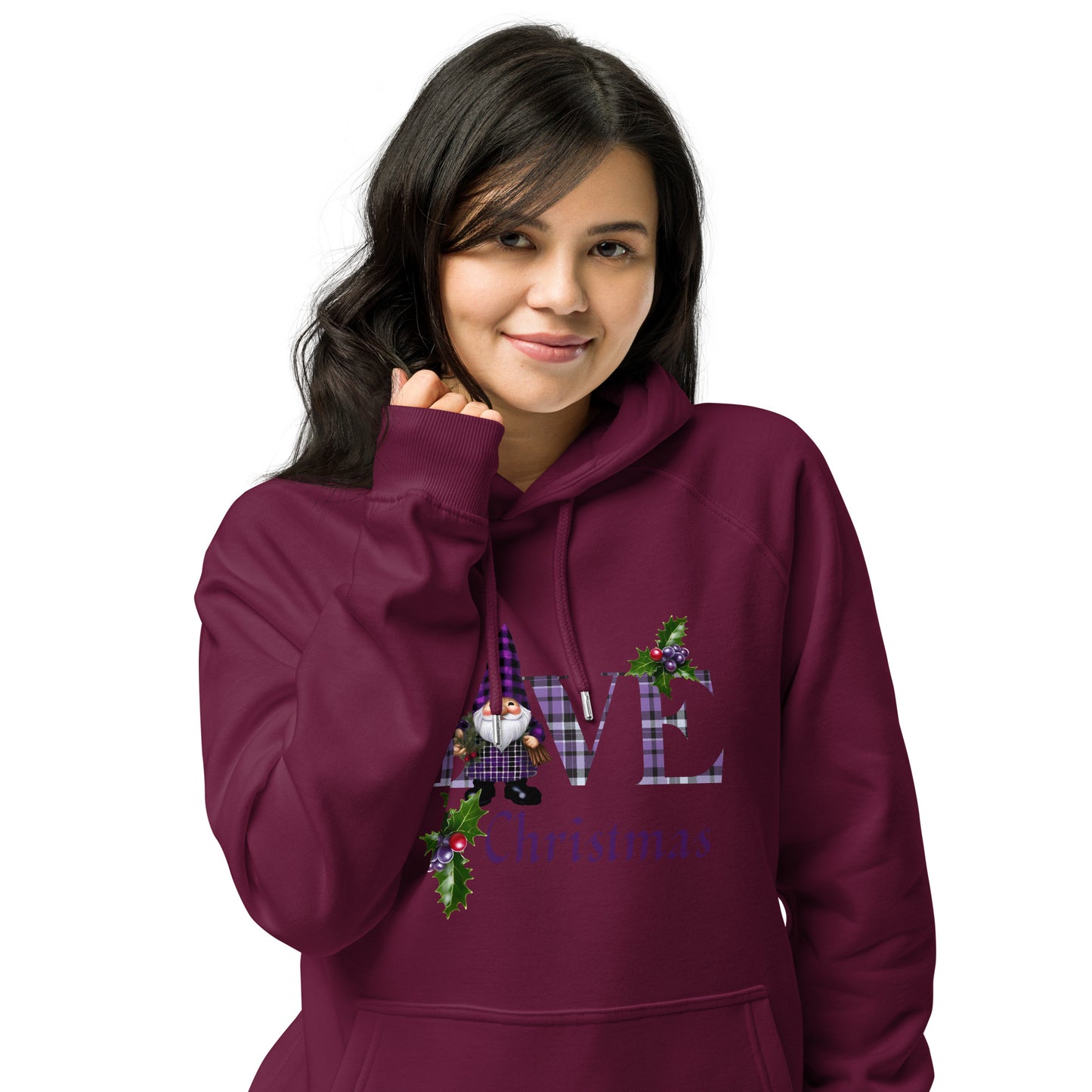 Love Christmas Unisex eco raglan hoodie