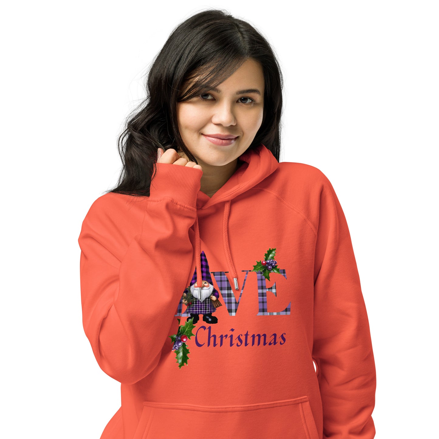 Love Christmas Unisex eco raglan hoodie