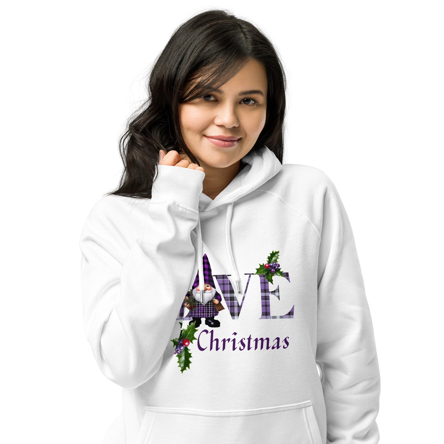 Love Christmas Unisex eco raglan hoodie