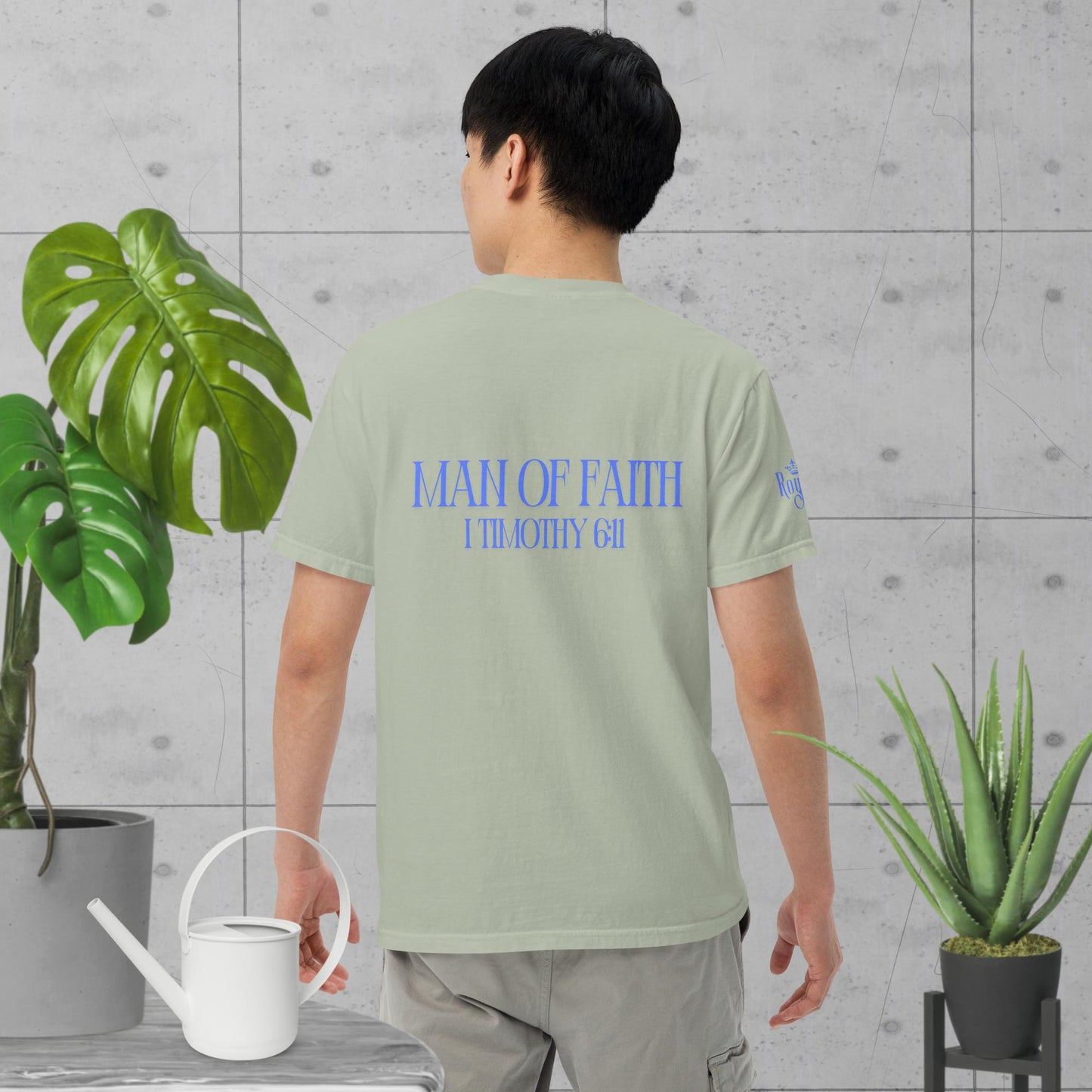 Man of Faith (Blue) Unisex garment-dyed heavyweight t-shirt