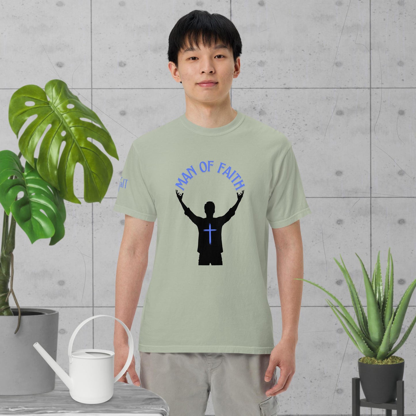 Man of Faith (Blue) Unisex garment-dyed heavyweight t-shirt