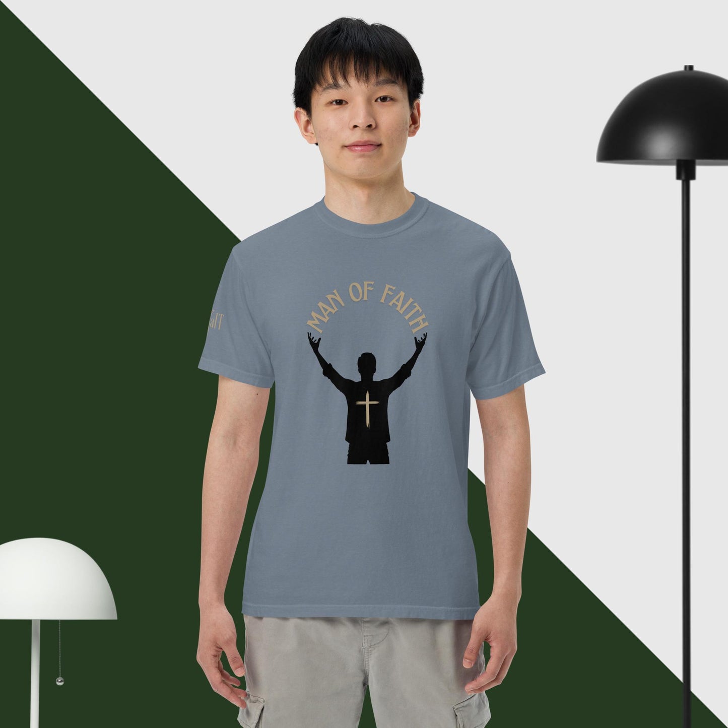 Man of Faith (Gold) Unisex garment-dyed heavyweight t-shirt