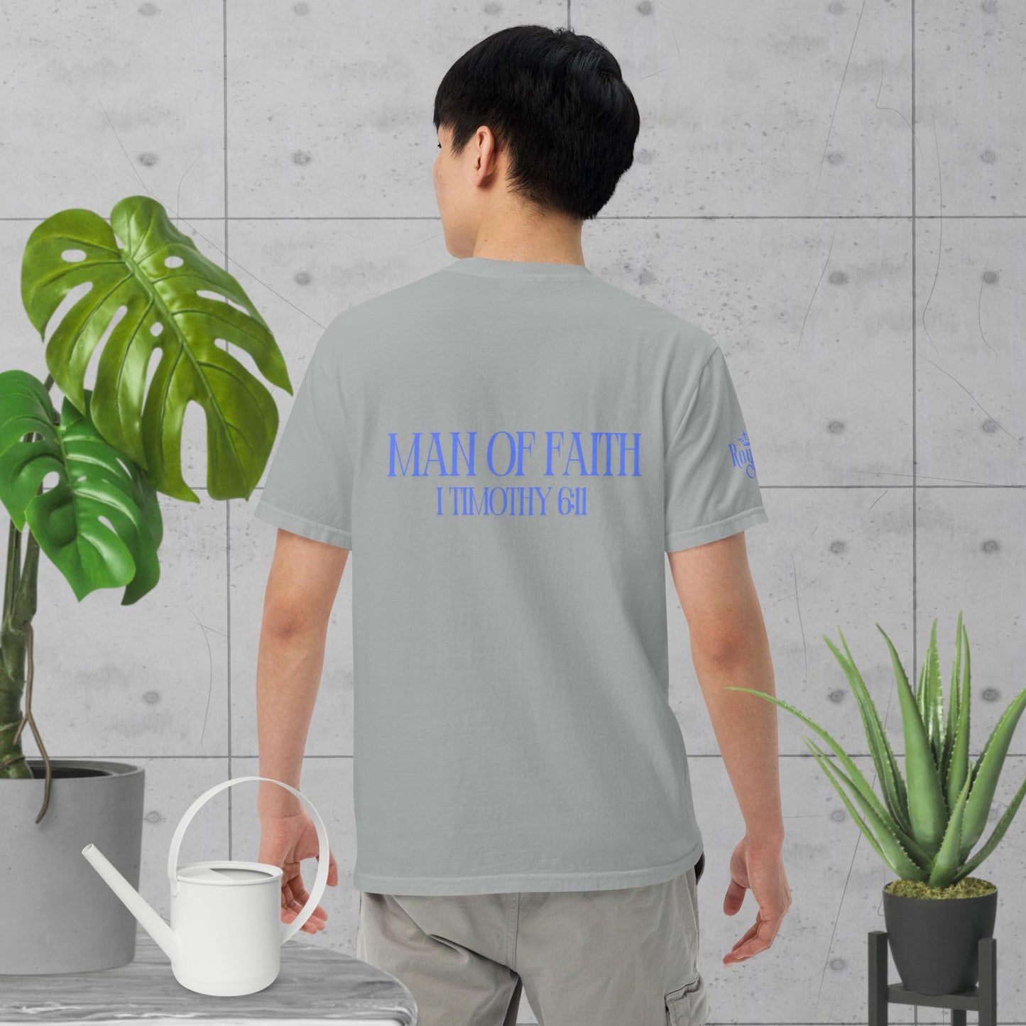 Man of Faith (Blue) Unisex garment-dyed heavyweight t-shirt