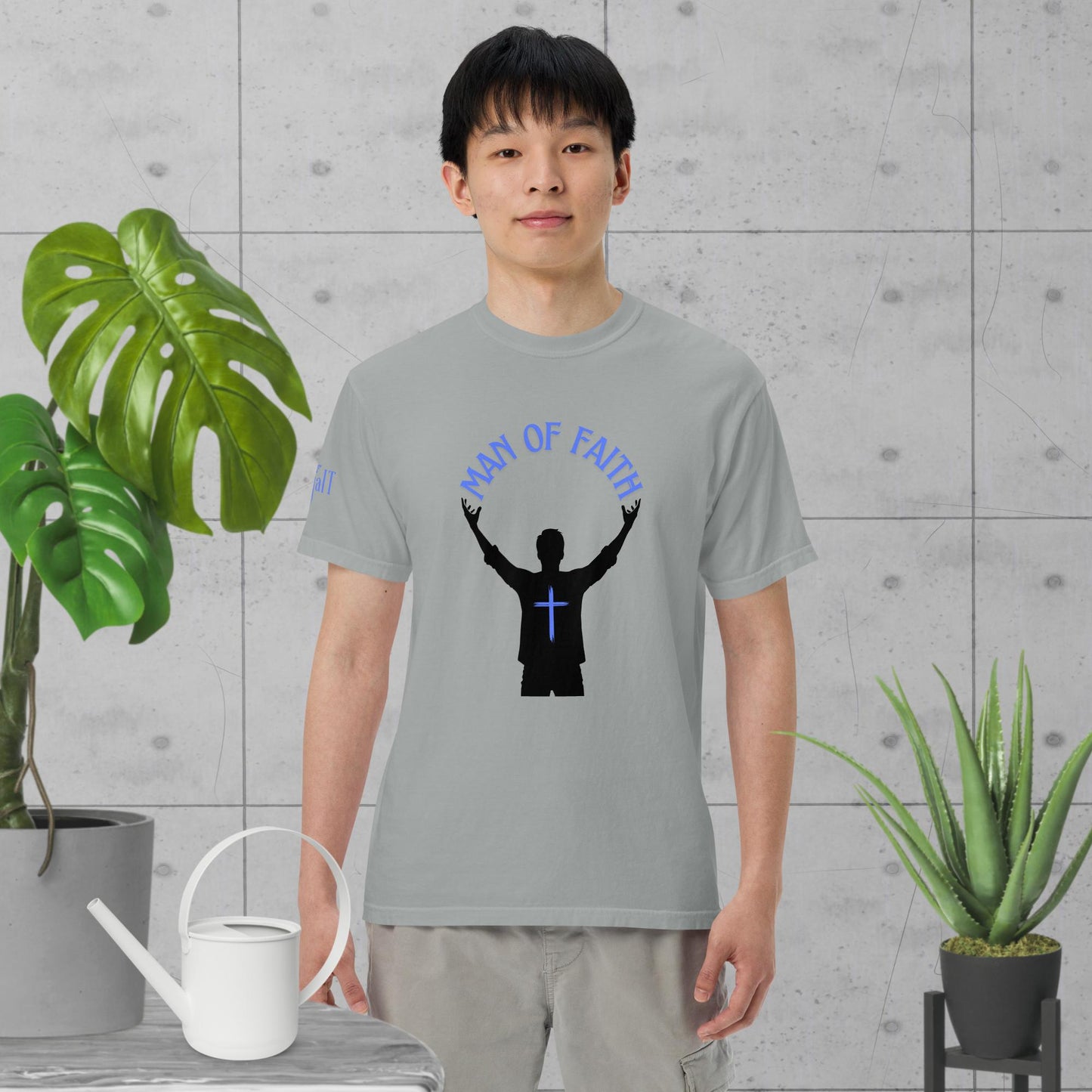 Man of Faith (Blue) Unisex garment-dyed heavyweight t-shirt