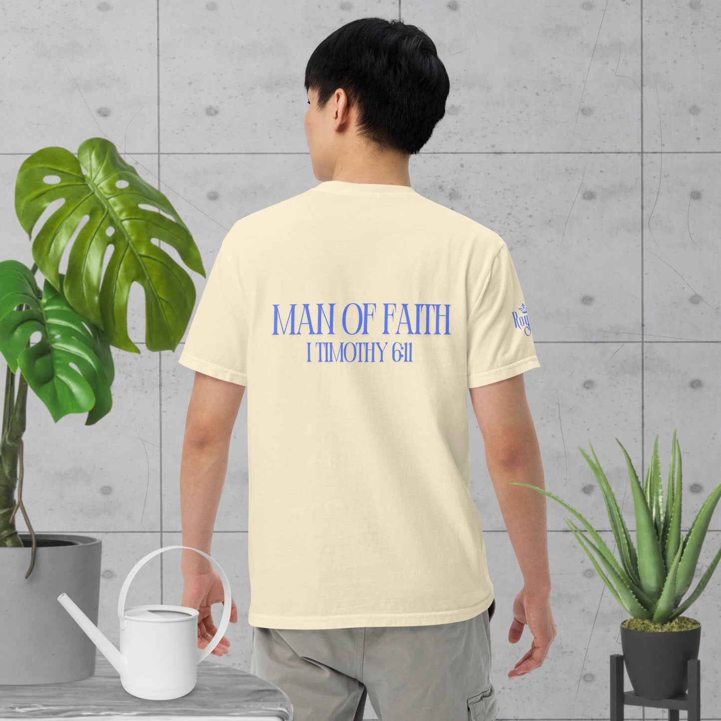 Man of Faith (Blue) Unisex garment-dyed heavyweight t-shirt