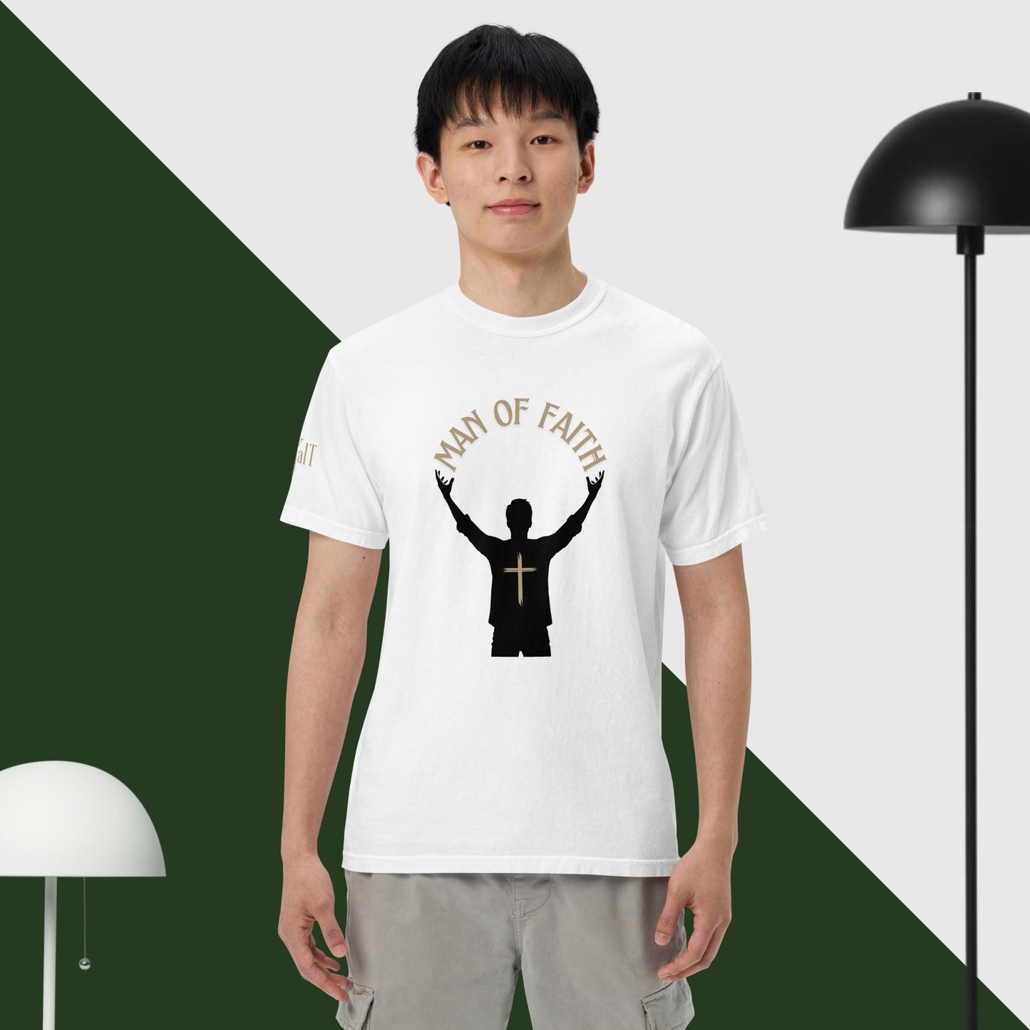 Man of Faith (Gold) Unisex garment-dyed heavyweight t-shirt
