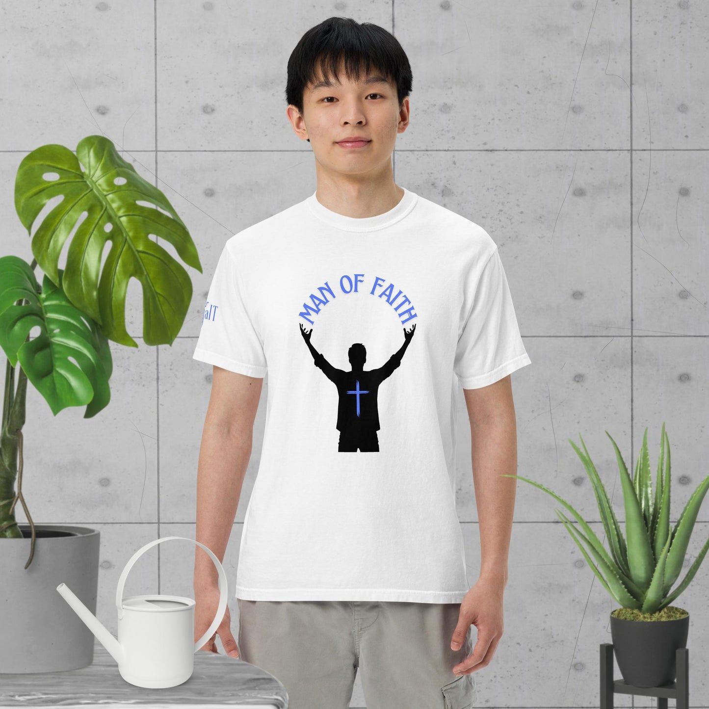 Man of Faith (Blue) Unisex garment-dyed heavyweight t-shirt