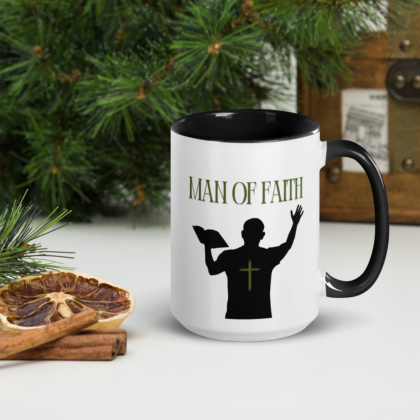 Man of Faith (Green) Mug with Color Inside