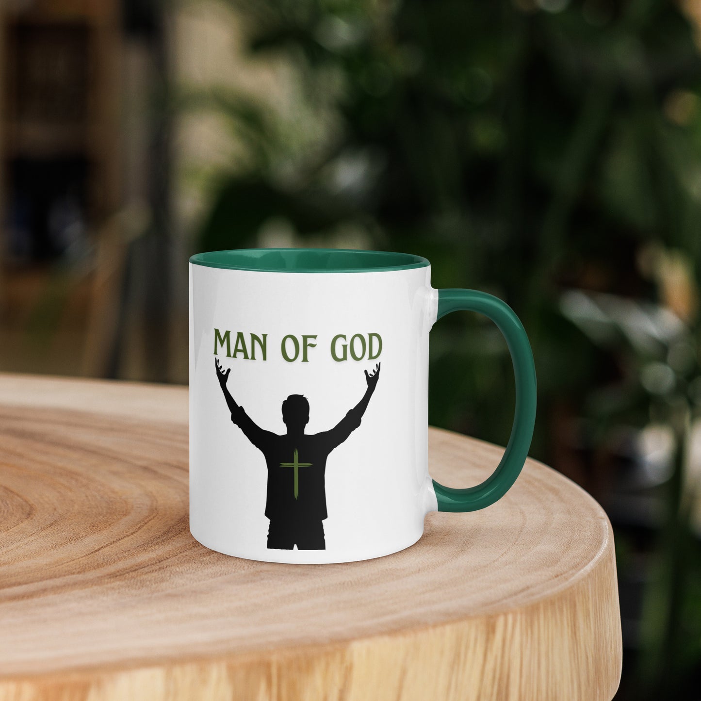 Man of God (green) Mug with Color Inside