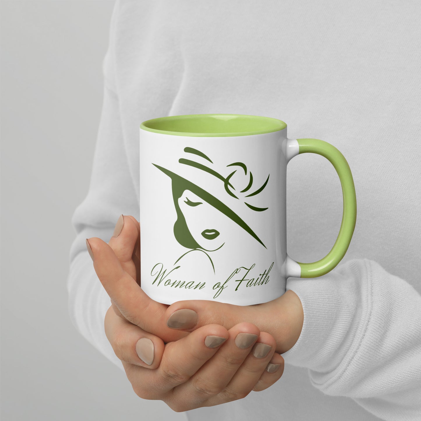 Woman of Faith (Green) Mug with Color Inside