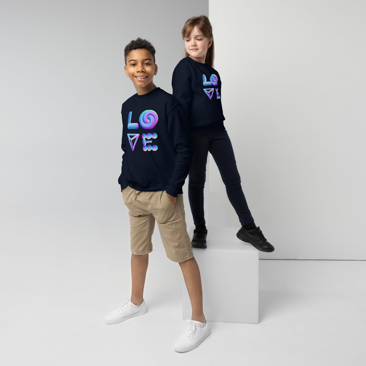 Youth love crewneck sweatshirt