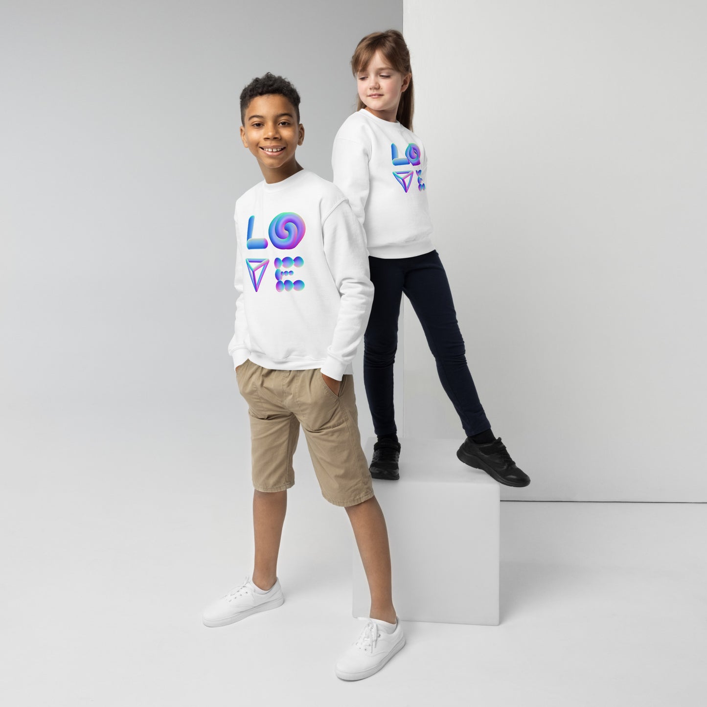 Youth love crewneck sweatshirt