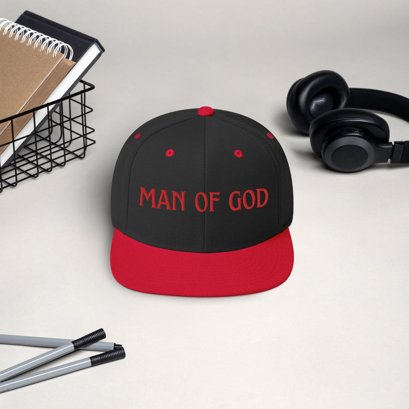 Man of God (Red) Snapback Hat