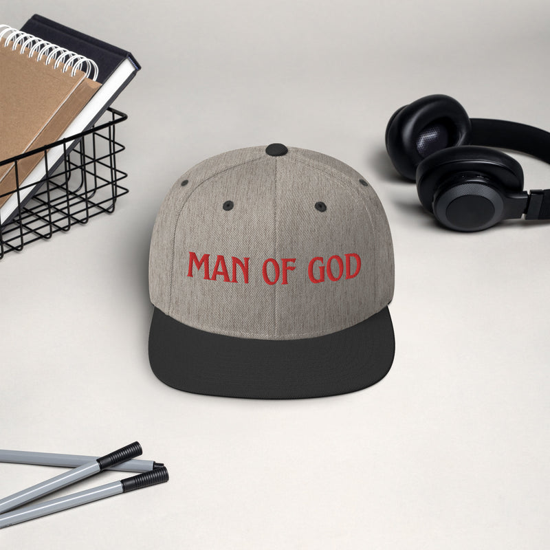 Man of God (Red) Snapback Hat