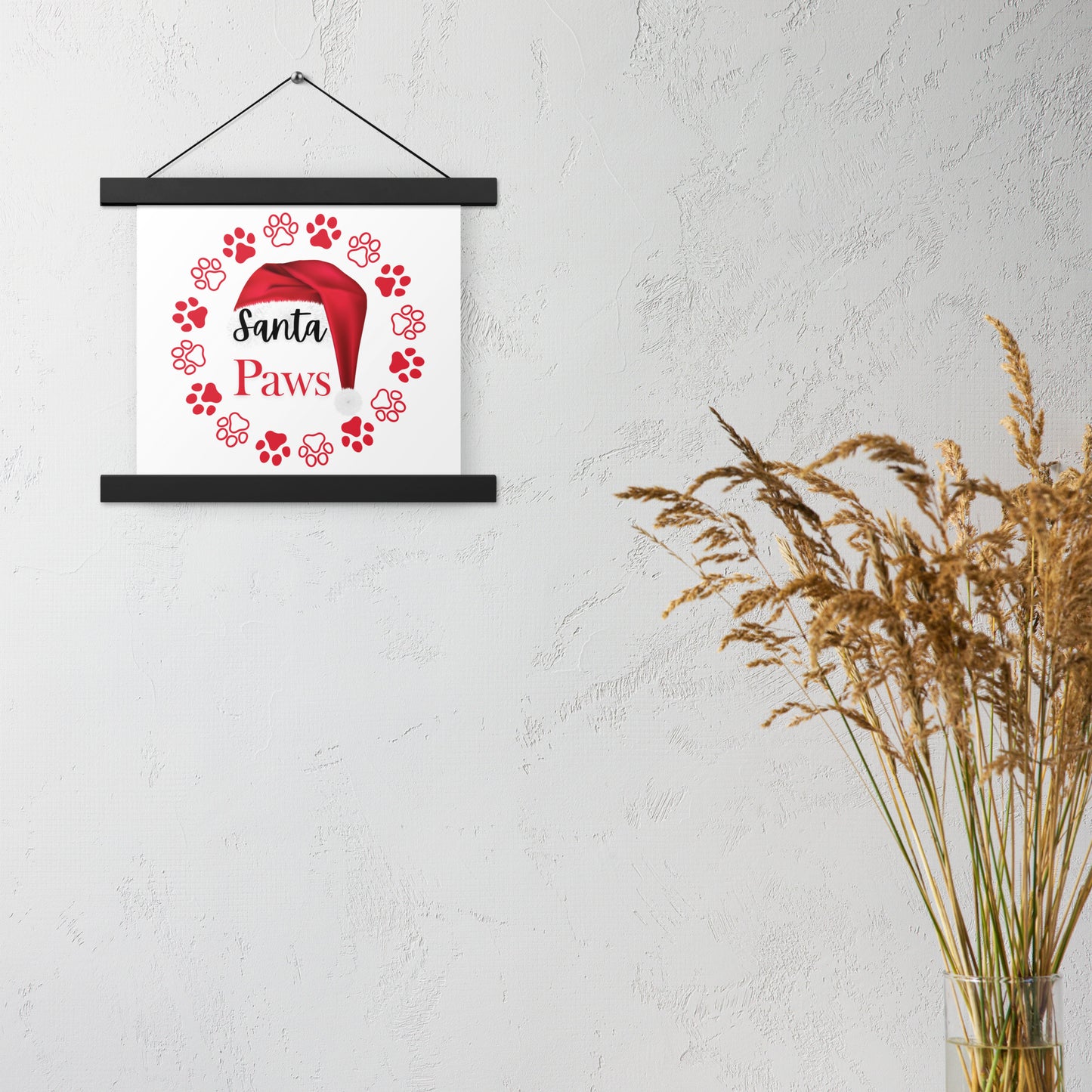 Santa Paws Poster with hangers