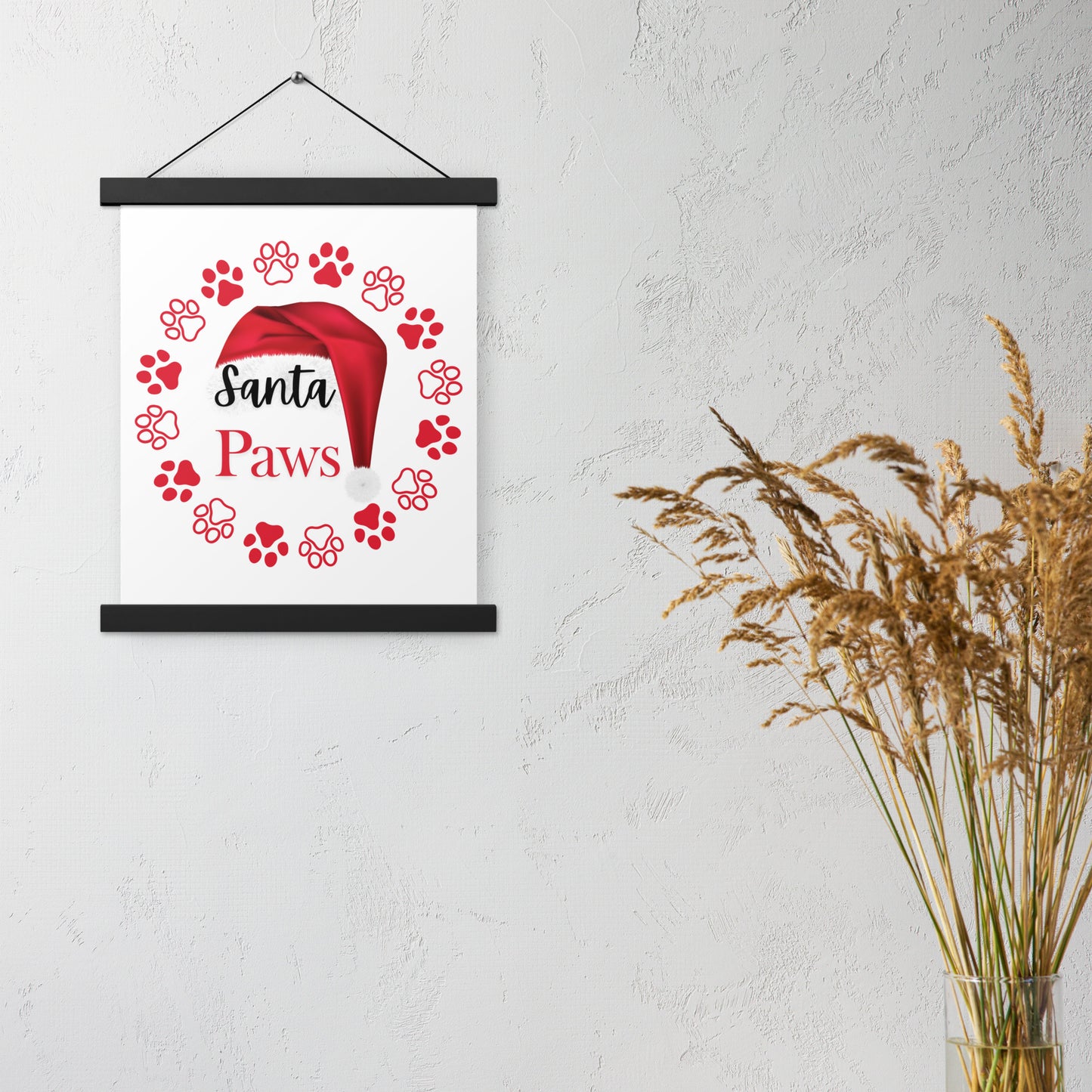Santa Paws Poster with hangers