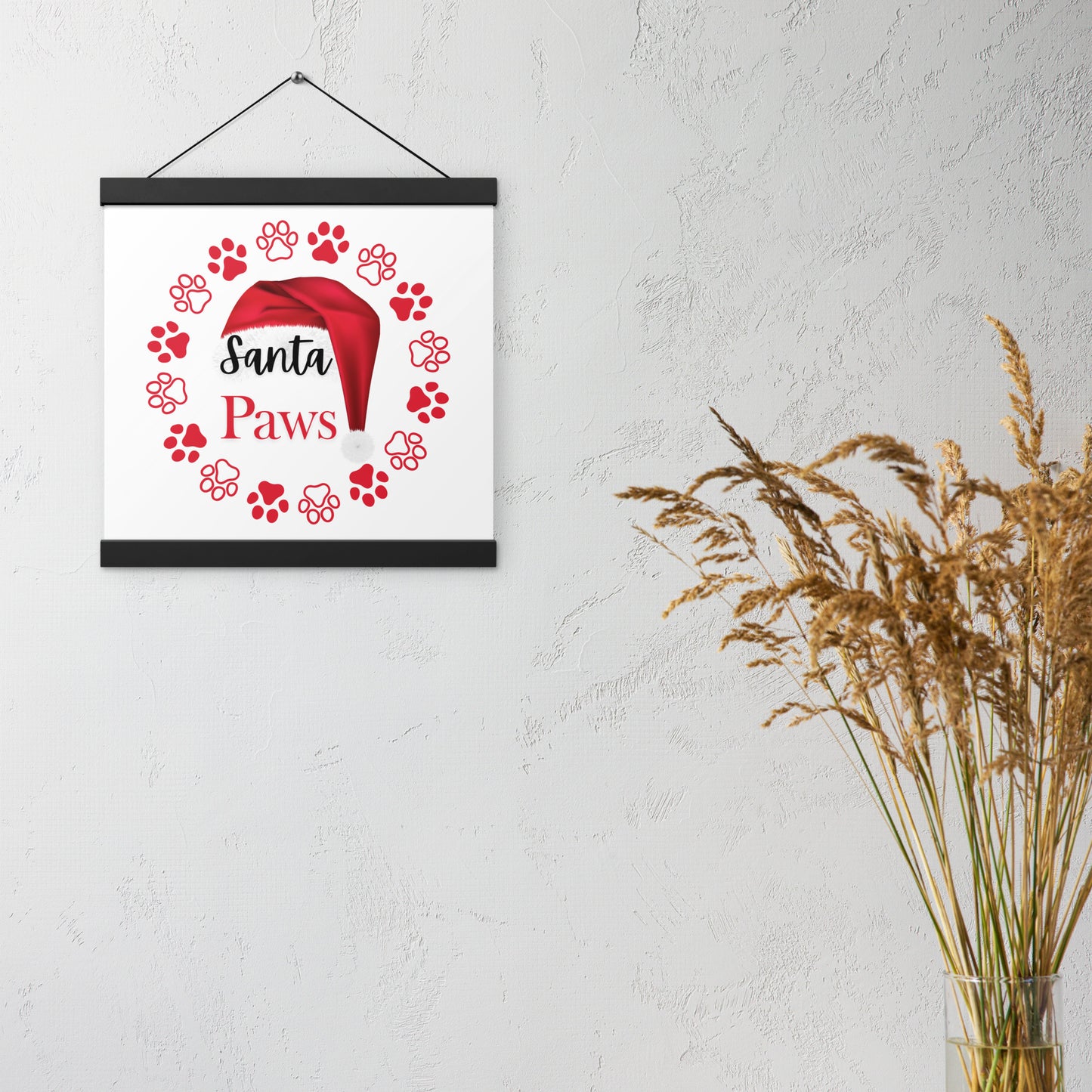 Santa Paws Poster with hangers