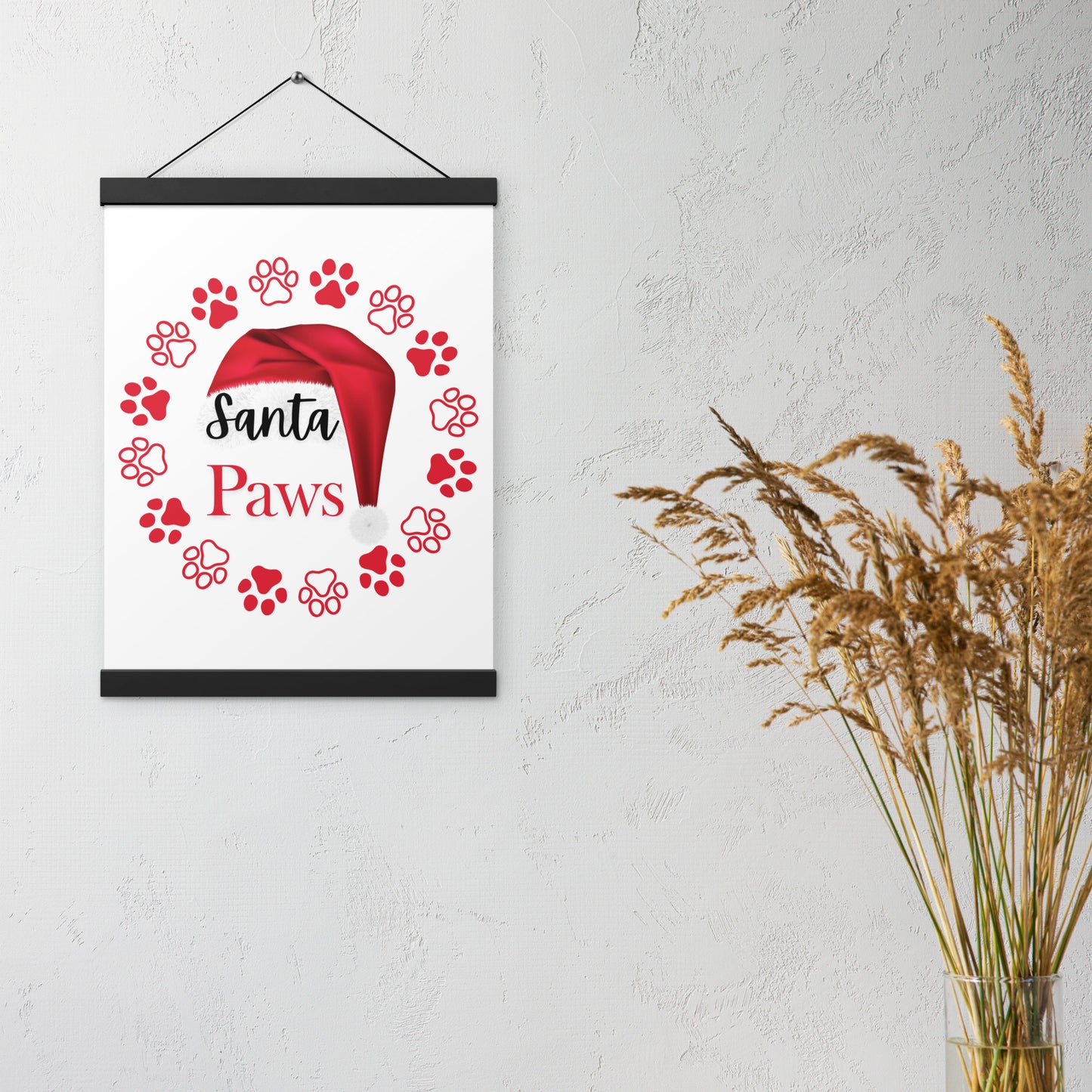 Santa Paws Poster with hangers