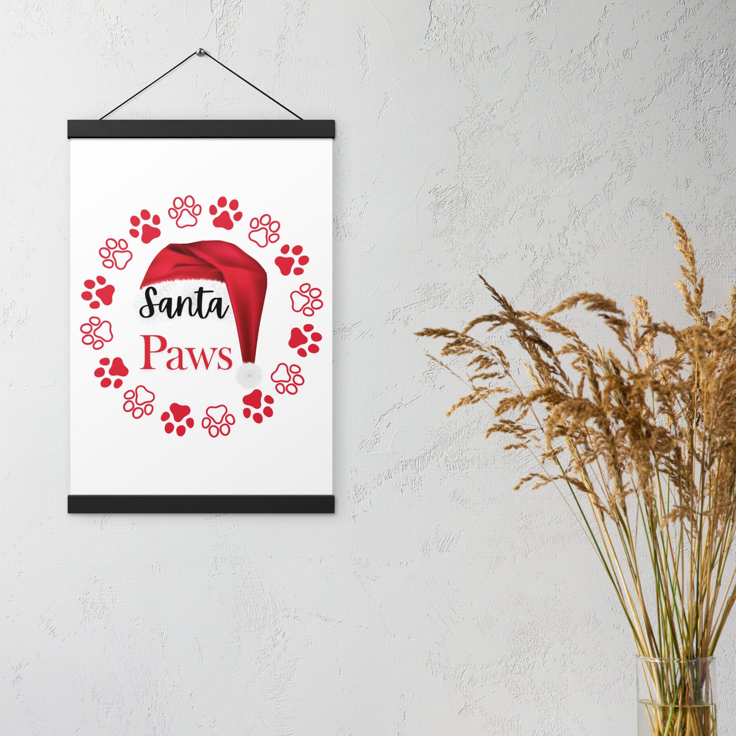 Santa Paws Poster with hangers