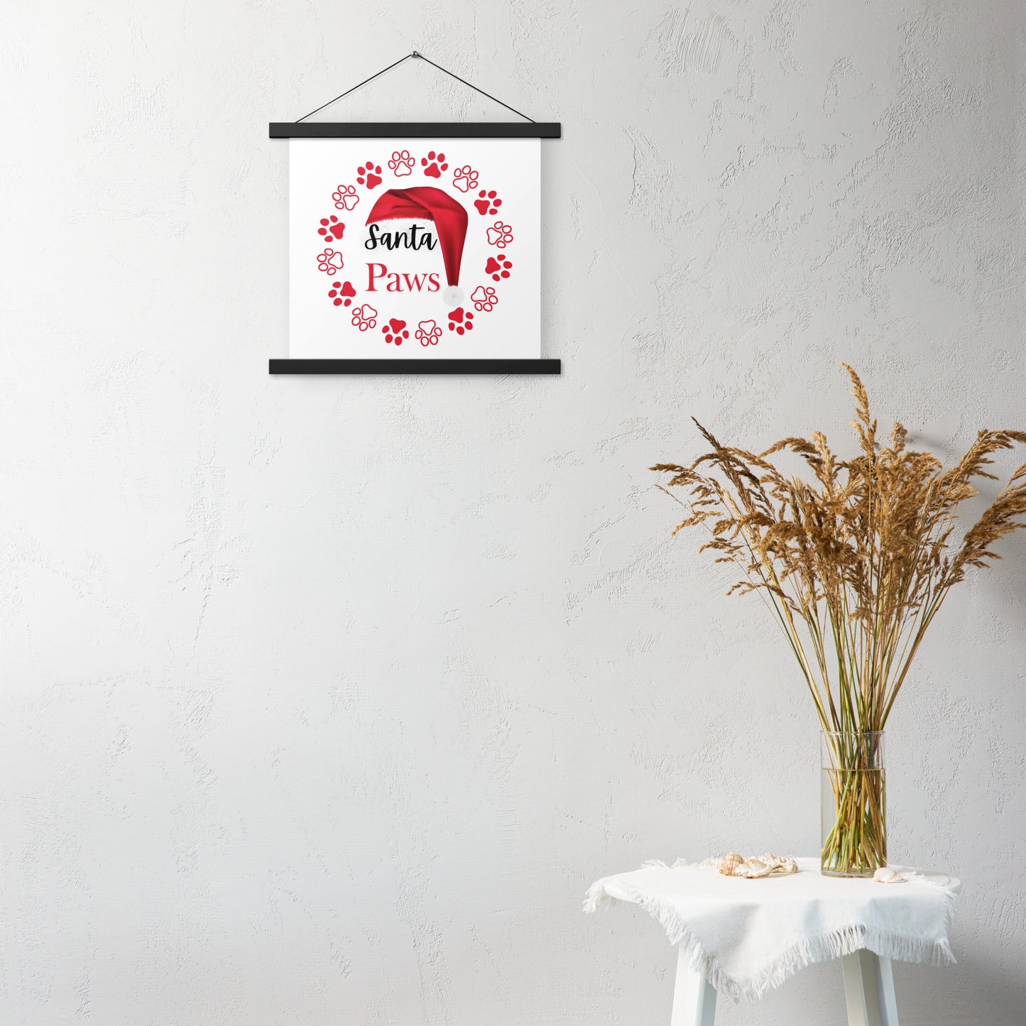 Santa Paws Poster with hangers