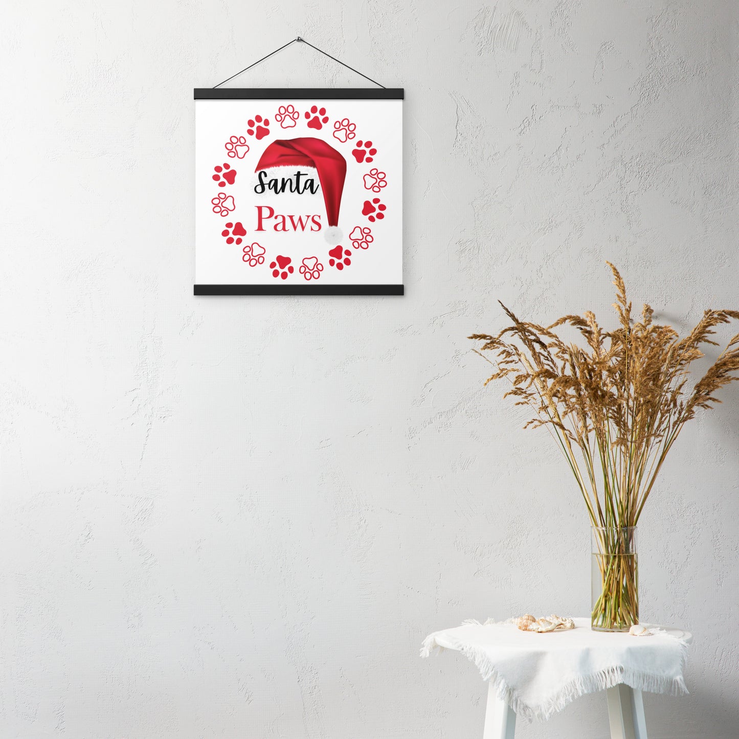 Santa Paws Poster with hangers