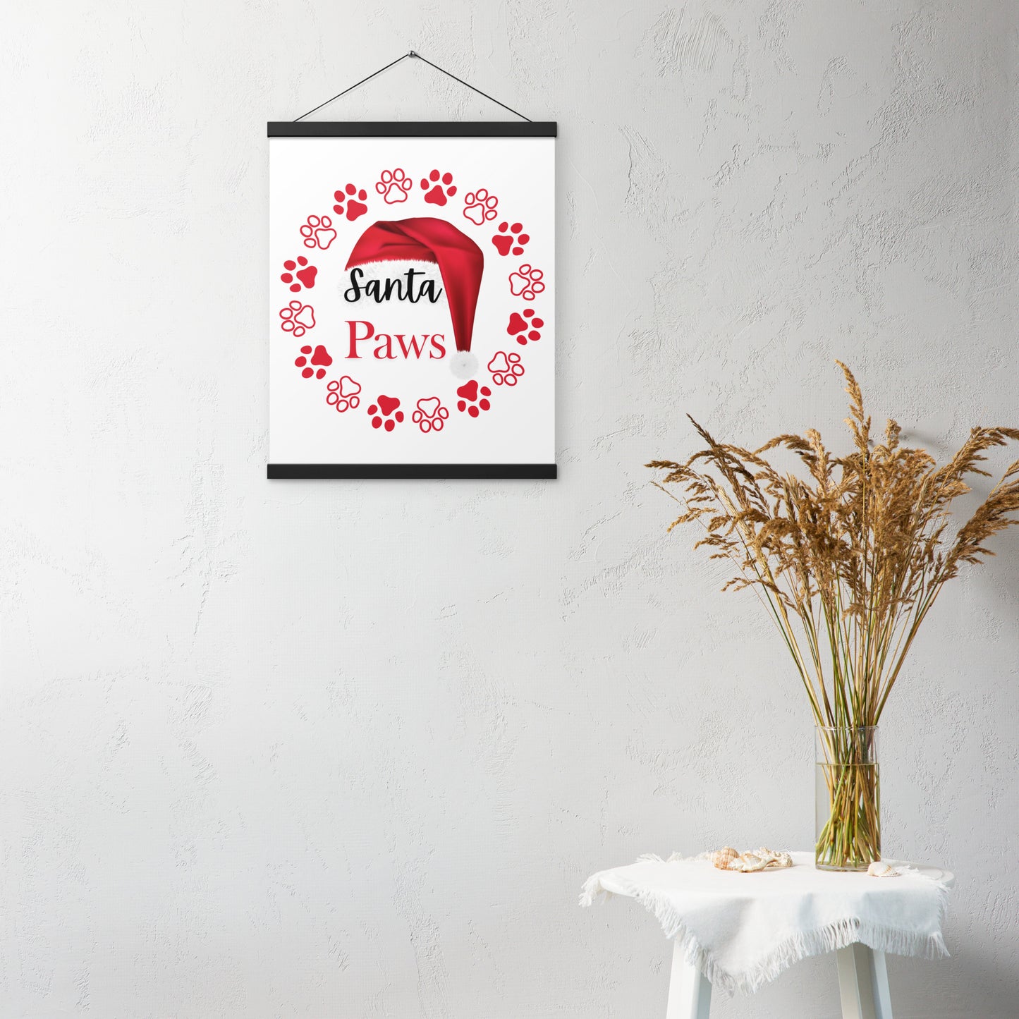 Santa Paws Poster with hangers