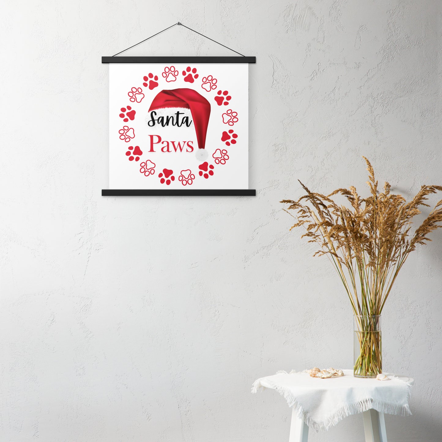 Santa Paws Poster with hangers