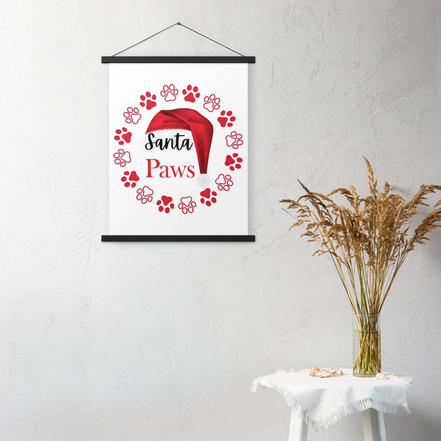 Santa Paws Poster with hangers
