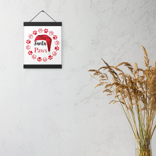 Santa Paws Poster with hangers