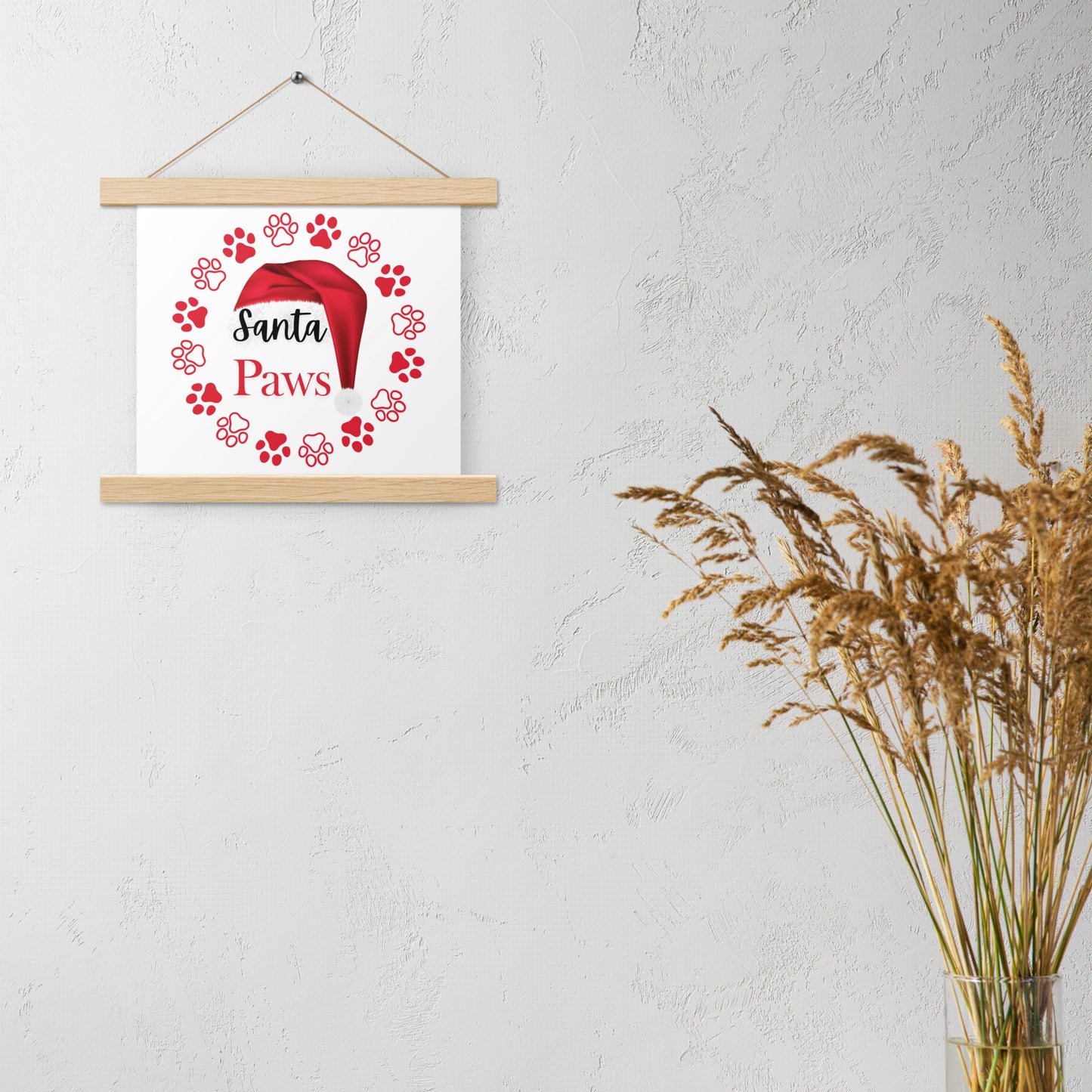 Santa Paws Poster with hangers