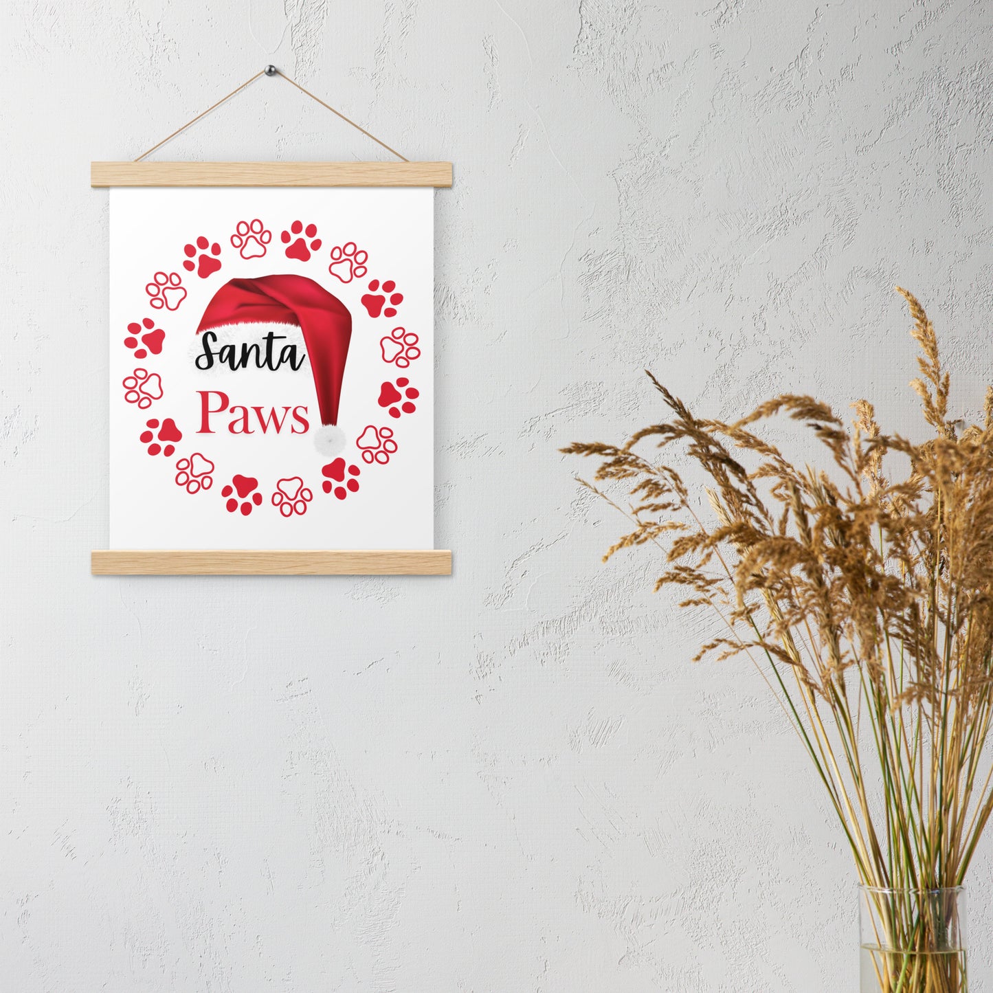 Santa Paws Poster with hangers