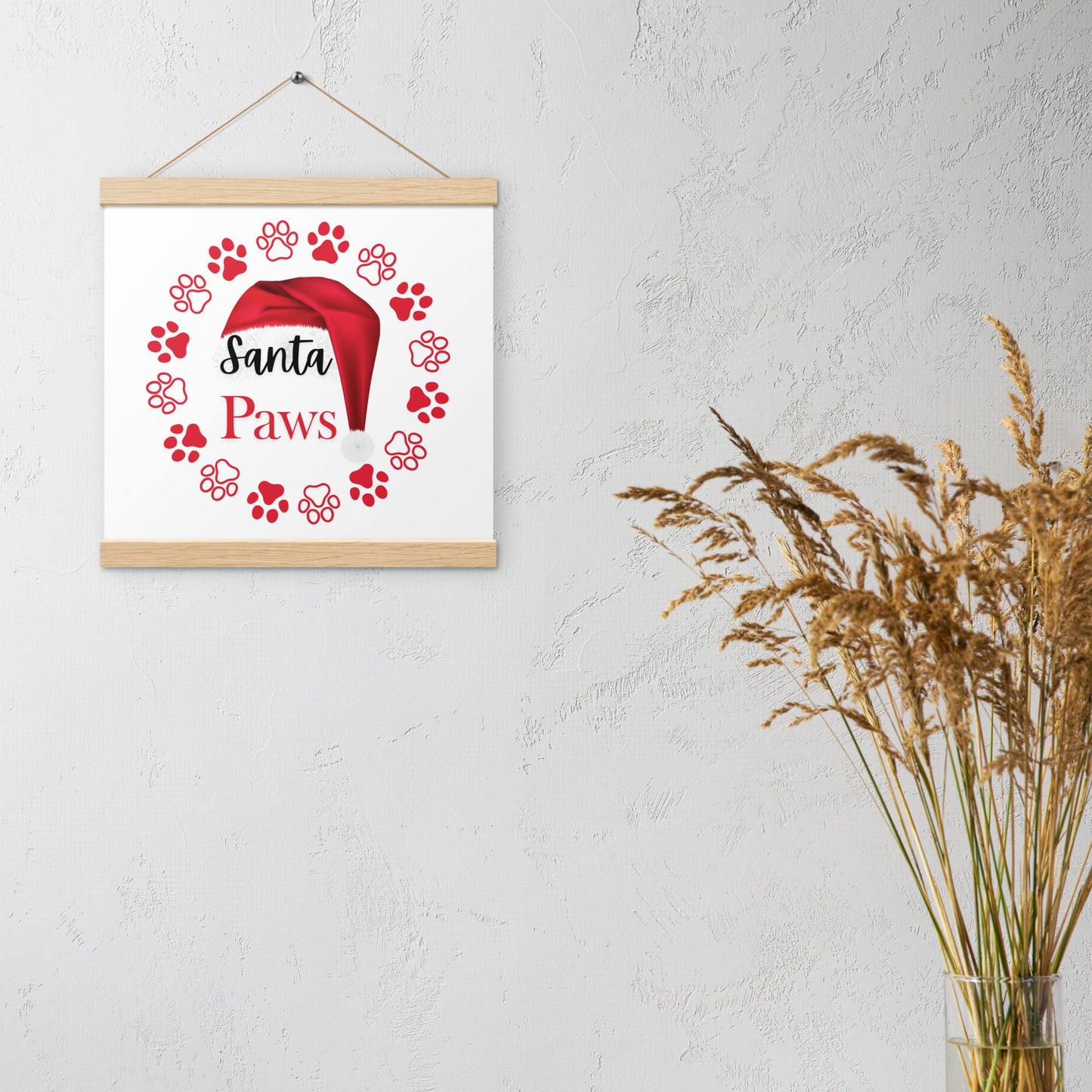 Santa Paws Poster with hangers