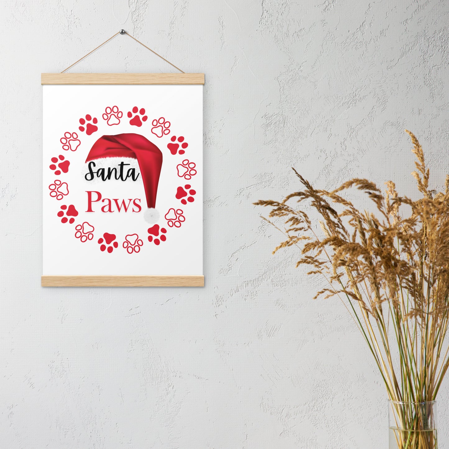 Santa Paws Poster with hangers
