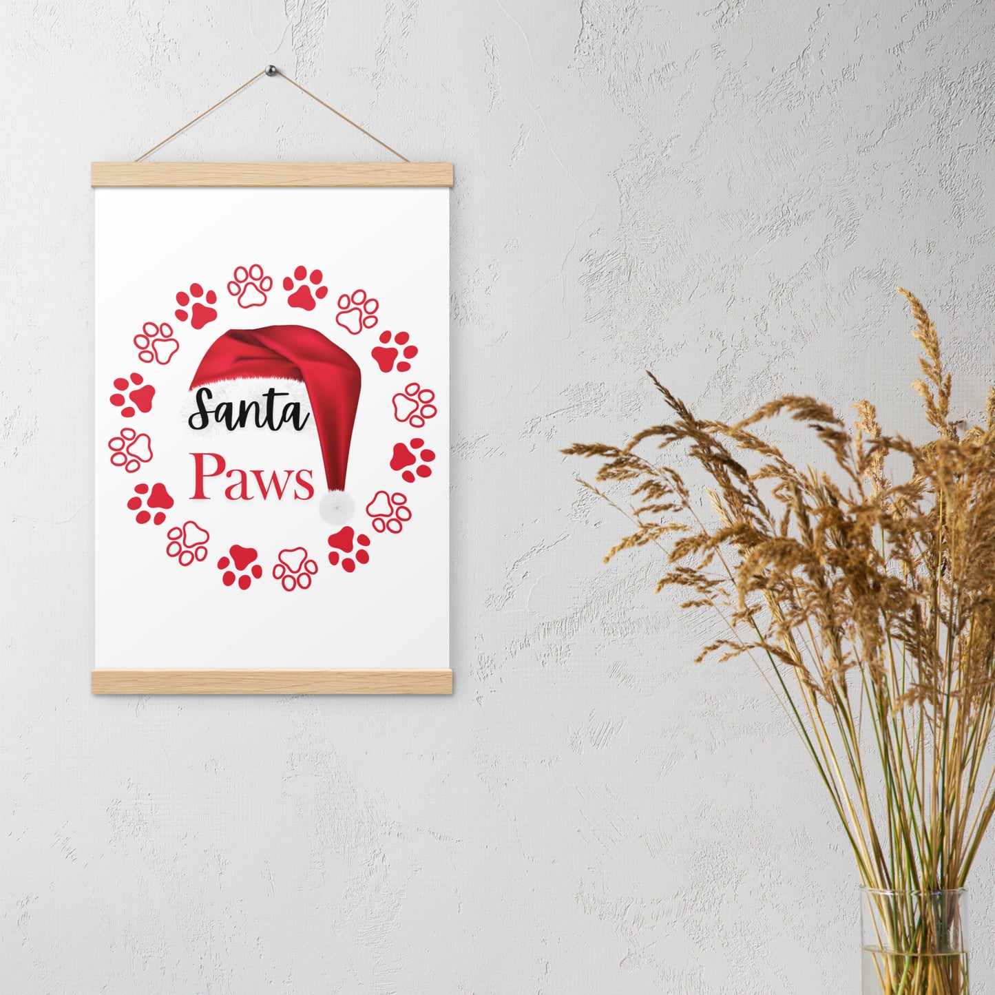 Santa Paws Poster with hangers