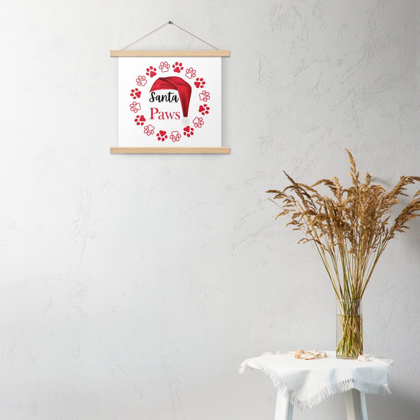 Santa Paws Poster with hangers