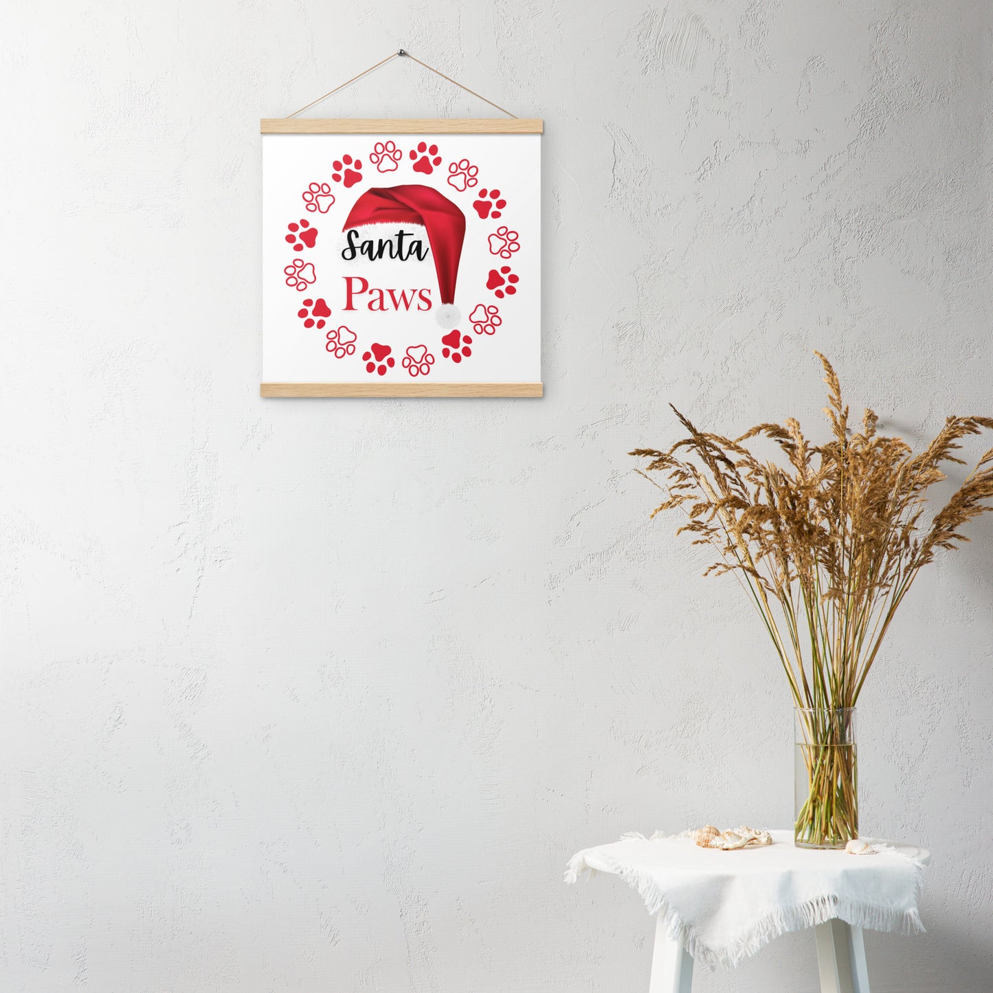 Santa Paws Poster with hangers