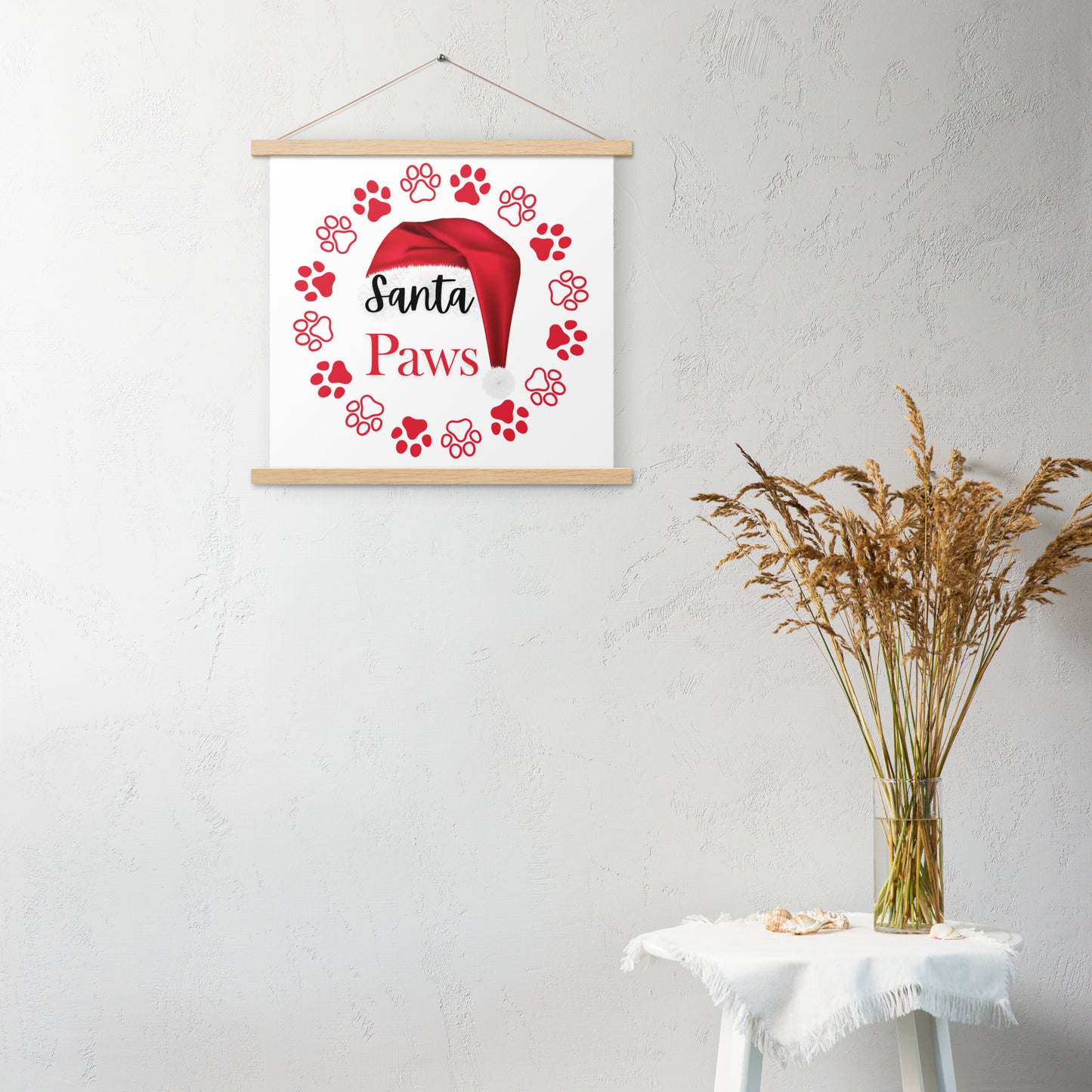 Santa Paws Poster with hangers