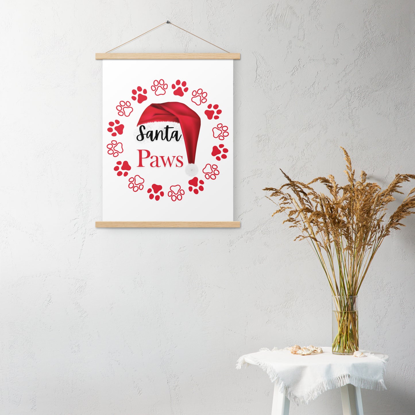 Santa Paws Poster with hangers