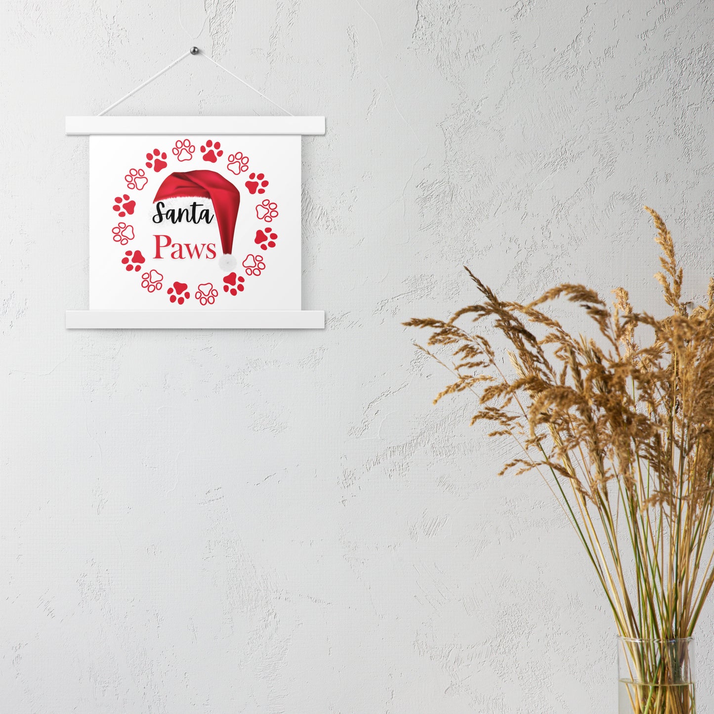 Santa Paws Poster with hangers