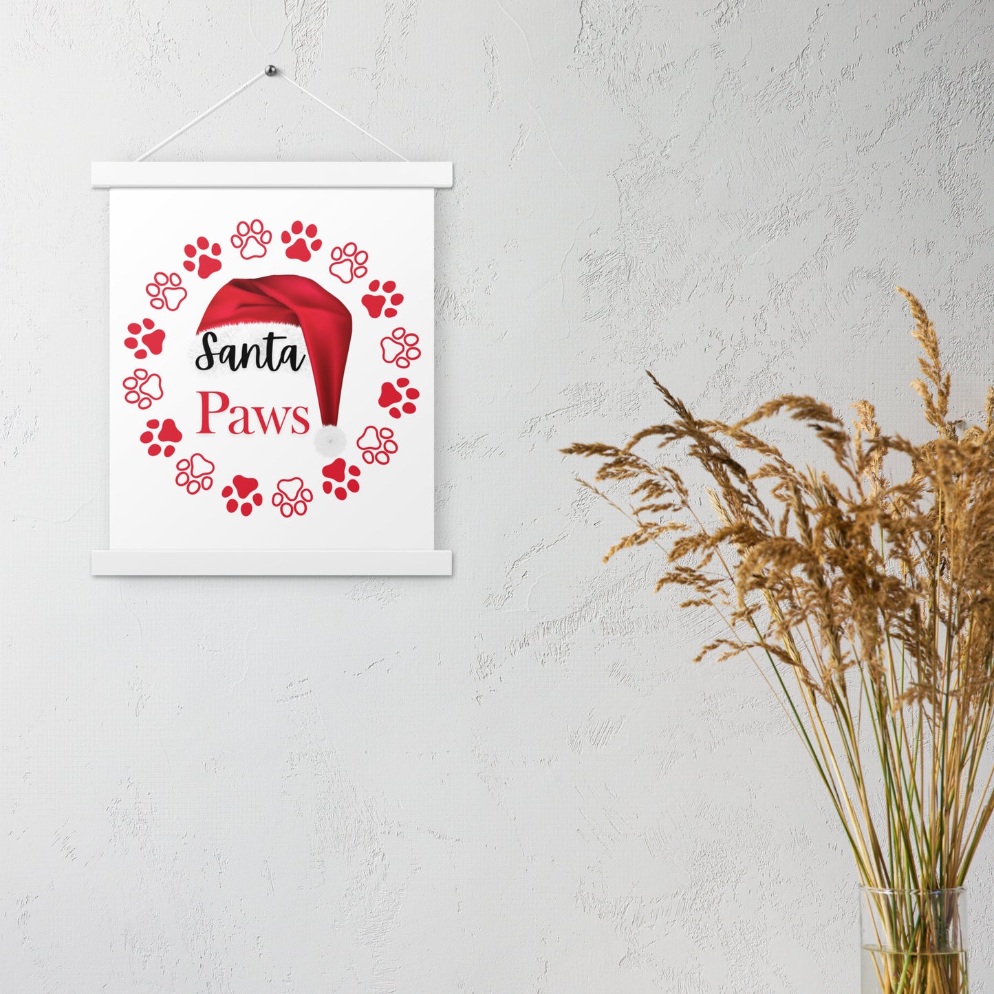 Santa Paws Poster with hangers