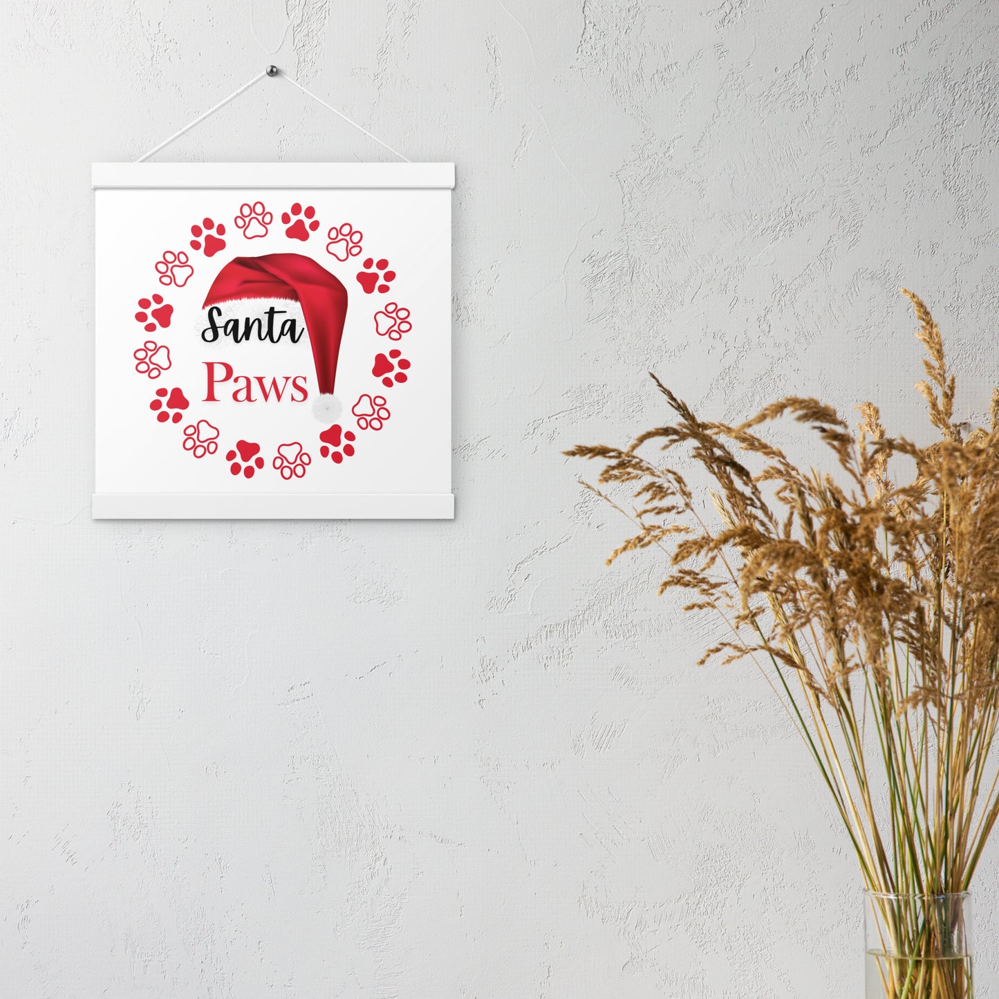 Santa Paws Poster with hangers