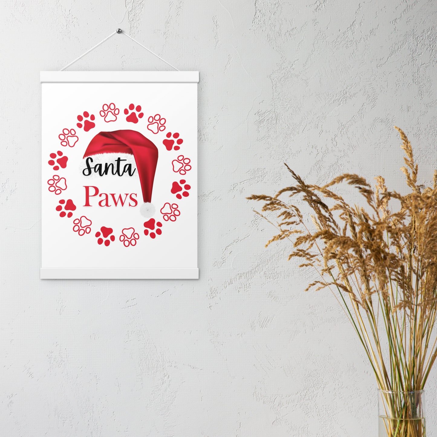 Santa Paws Poster with hangers