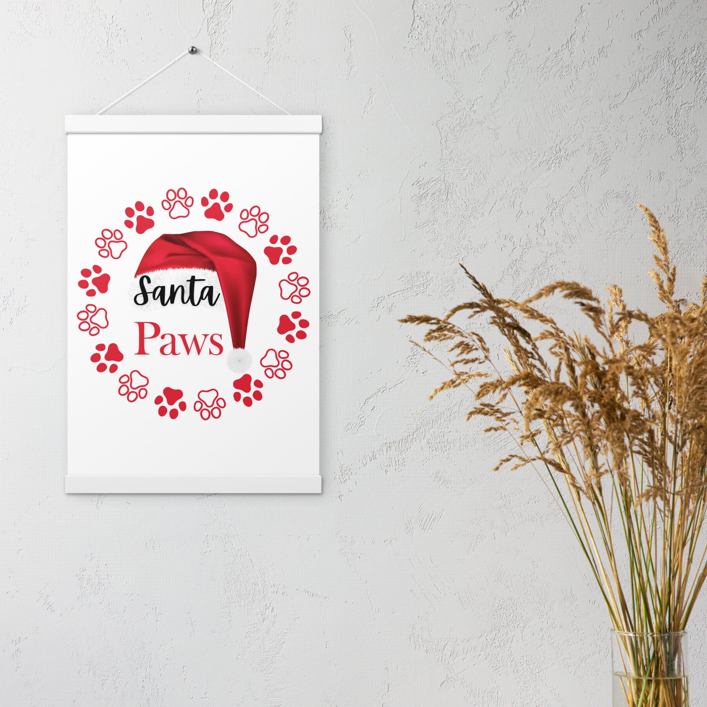 Santa Paws Poster with hangers