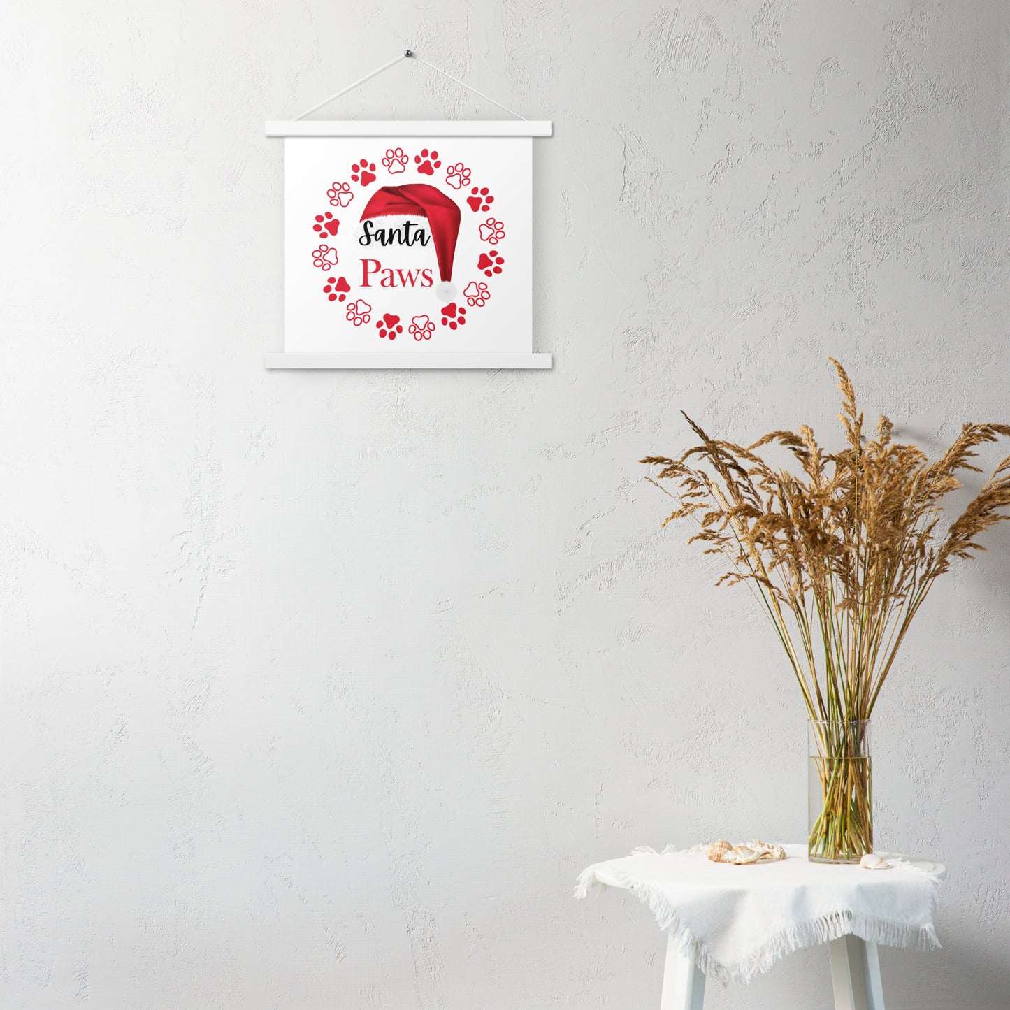 Santa Paws Poster with hangers