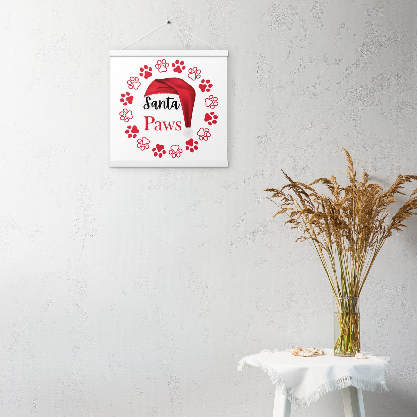 Santa Paws Poster with hangers