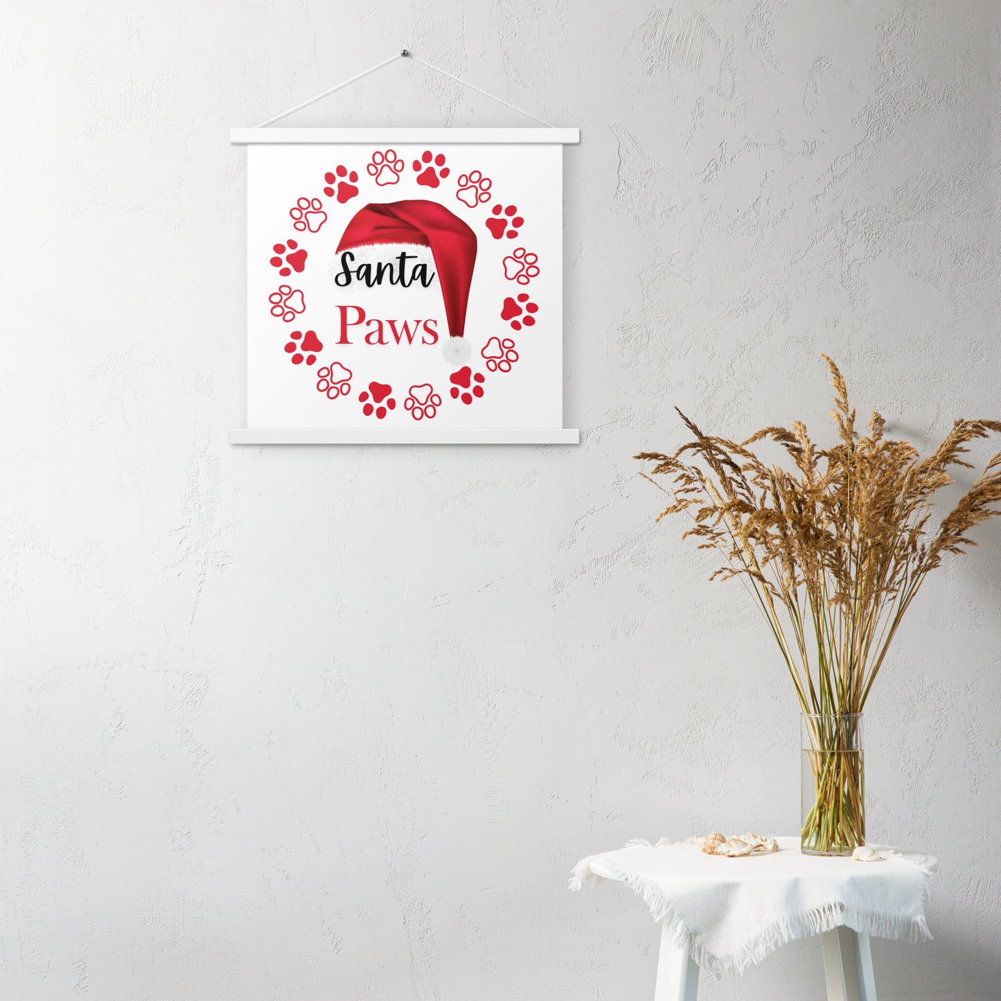 Santa Paws Poster with hangers