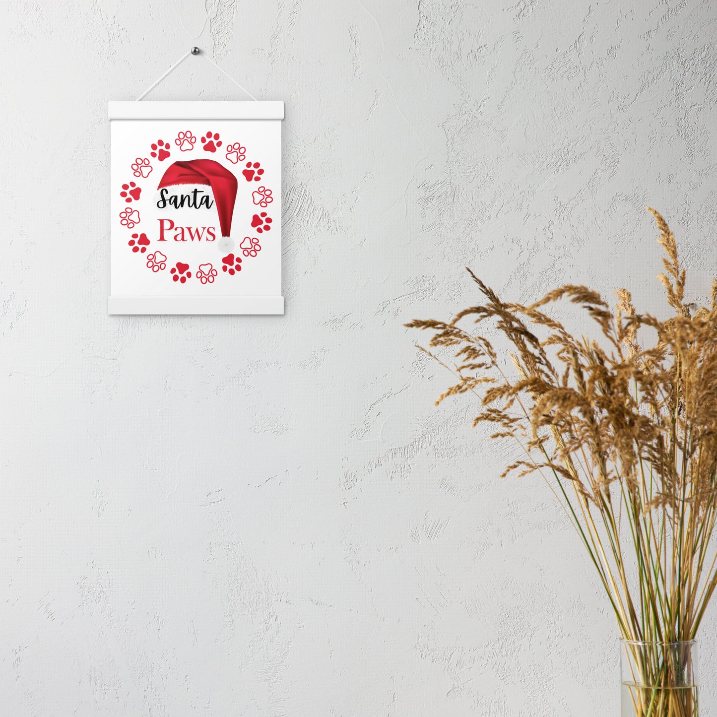 Santa Paws Poster with hangers