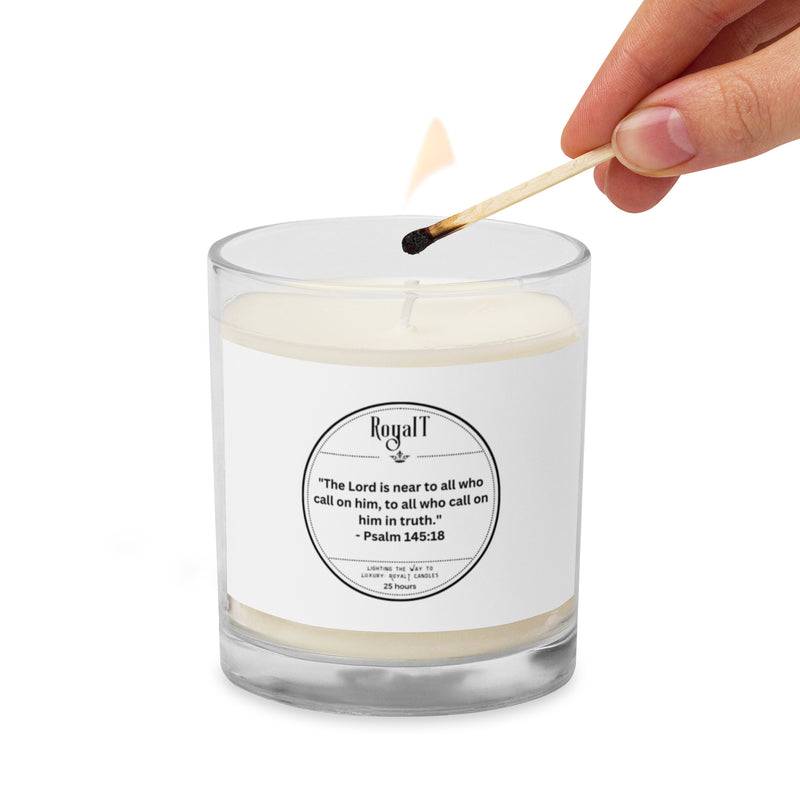 Psalm 145:18 Glass jar soy wax candle